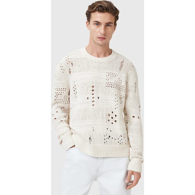 AllSaints Harvey Crew Ecru White Taglia: XXL | Maglioni a maglia Outlet | Uomo | Marrone