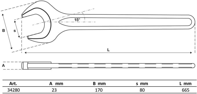 BGS Steeksleutel DIN 894 SW 80 mm - 34280