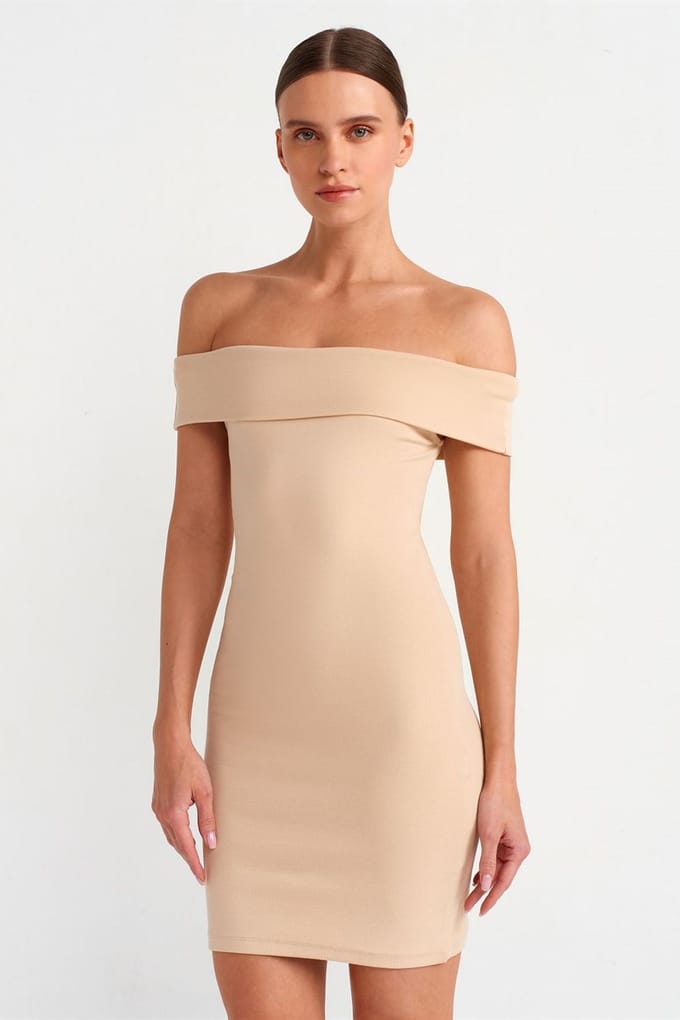 Bodycon Mini-jurk met Off-shoulder Halslijn