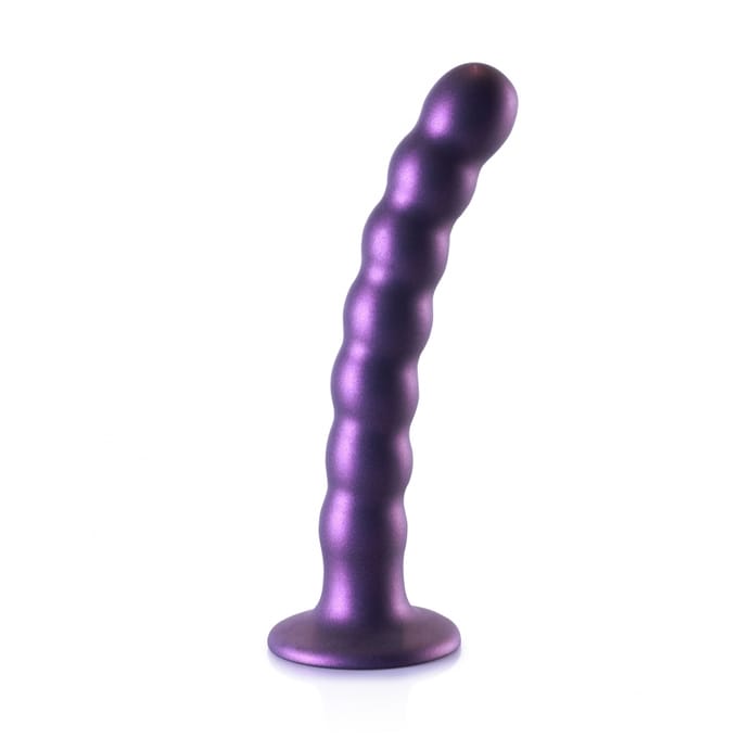 Shots - Ouch! OU823MPU - Beaded G-Spot Dildo - 6,5'' / 16,5 cm - Metallic Purple
