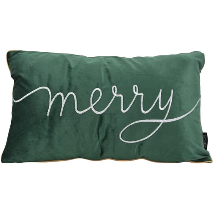 Sierkussen Velvet Merry Groen | 30 x 50 cm | Fluweel/Polyester