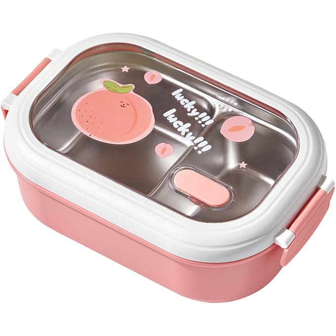 Bento Lunchbox Draagbare Veilige Lekvrije Verdeelde RVS Thermische Lunchbox voor Studenten roze