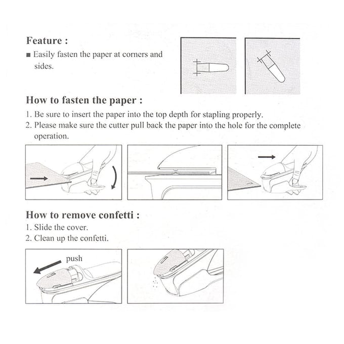 Capacité sans agrafe sûre de feuilles de reliure de papier de bureau d'agrafeuse libre 7 blanc