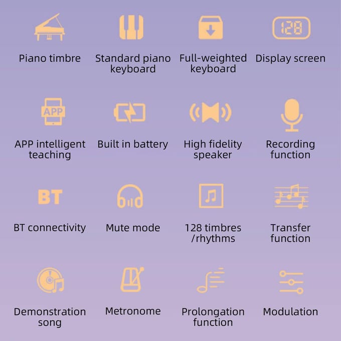 Piano électronique pliable à 61 touches, orgue électronique multifonctionnel, clavier de Piano sensible à 61 touches blanc