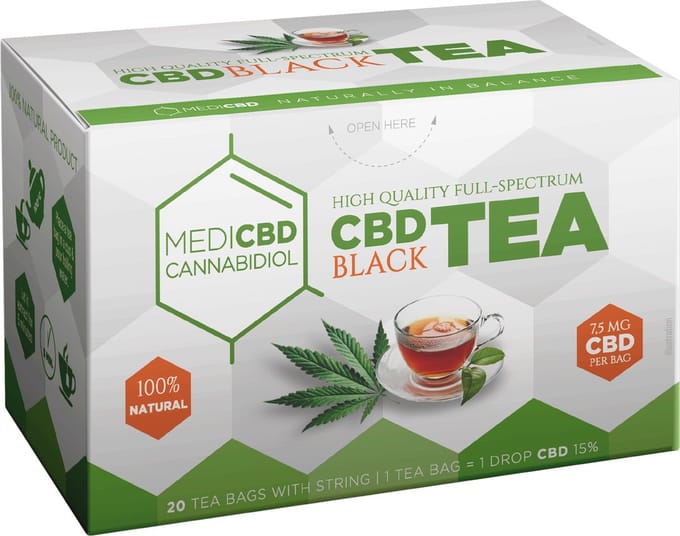 3 x MediCBD Black Thee (Box of 20 Teabags) – 7.5mg CBD