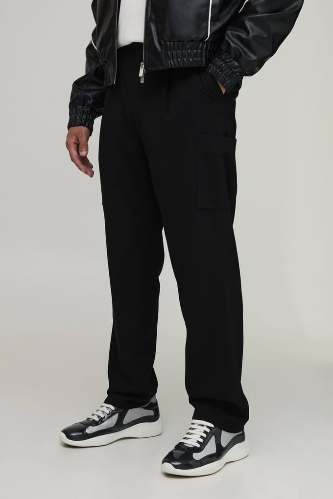 Cargobroek Met Rechte Pijpen En Getailleerde Look | Black | Size 32