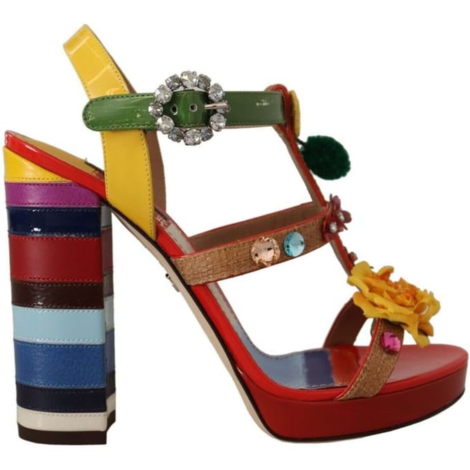 Dolce & Gabbana Multicolor Katoenen Platform Sandalen
