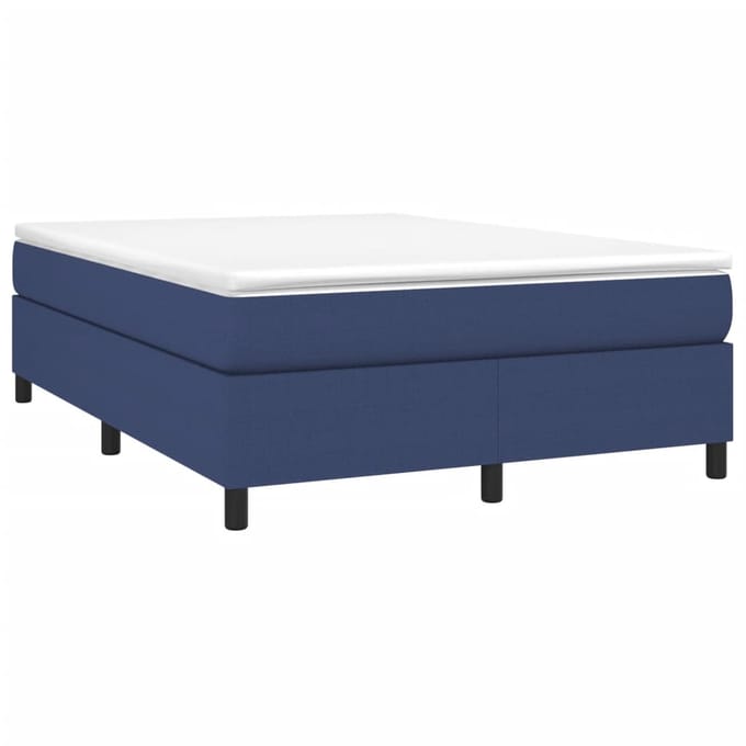 vidaXL - Boxspring - bed - stof - blauw - 140x190 - cm