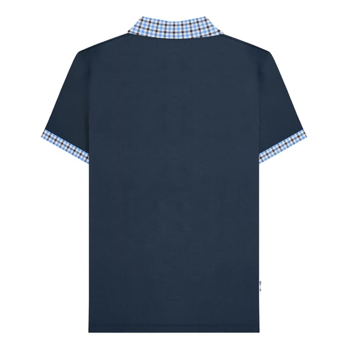 Lambretta Heren SS25 Gingham Big & Tall Poloshirt (Navy)