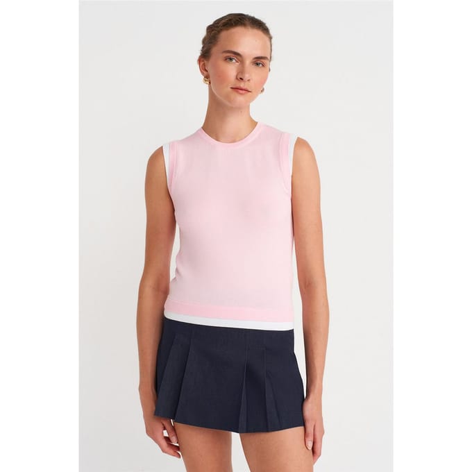 Mouwloze Geribbelde Breisel Top