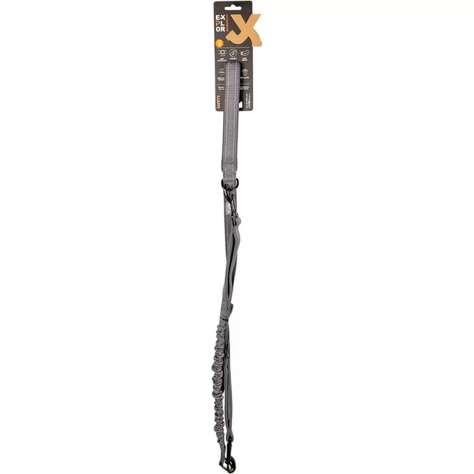 Duvo+ Ultimate Fit 2-in-1 hondenriem reflecterend | 180 cm | afkoppelbaar anti-schokdeel 60 cm 180cm - 16mm