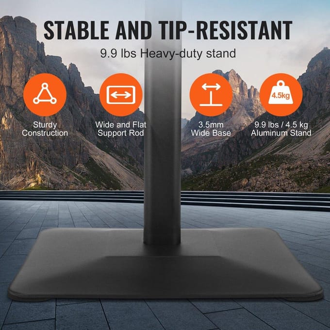 Piedestal Signhouder, 11 x 17 Inch Verticaal en Horizontaal Verstelbare Posterstandaard, Robuuste Vloerstaande Signhouder met Metalen Basis voor Display,