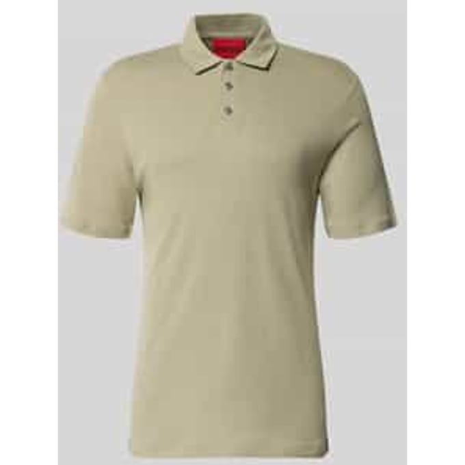 slim fit poloshirt van mix van lyocell en linnen model 'DULINEN'