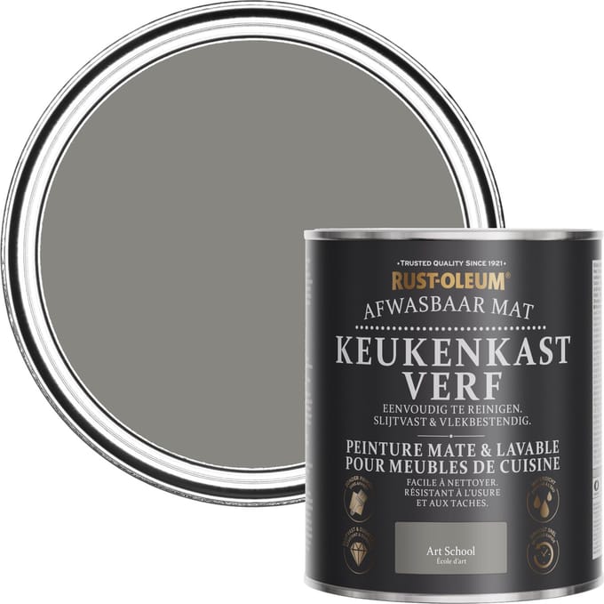 Rust-Oleum Grijs Afwasbaar Mat Keukenkastverf - Art School 750ml