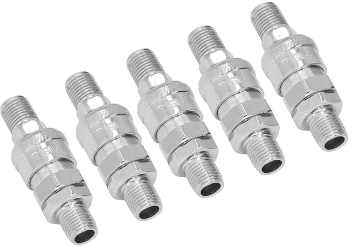 Dailygoods- Luchtkoppeling 1/4 - 5 Sets - Luchtsnelkoppeling - Roestvrij Stalen Fittingen - Verguld - Koppeling/Plugset - Luchtfitting