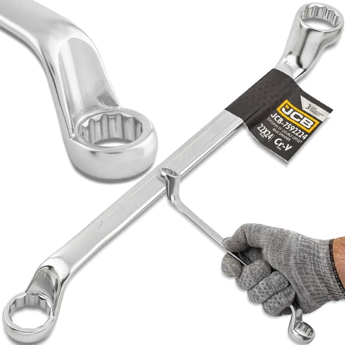 JCB - Tweezijdige Ringsleutel - 22x24 mm - 75° - CrV - 12-kant