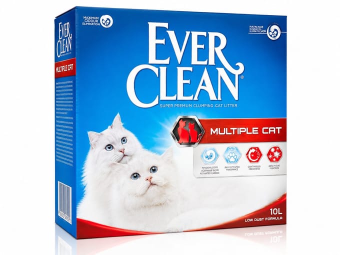 Ever Clean Multiple Cat Kattenbakvulling Klontvormend – 10L – Geurcontrole & Lage Stofvorming