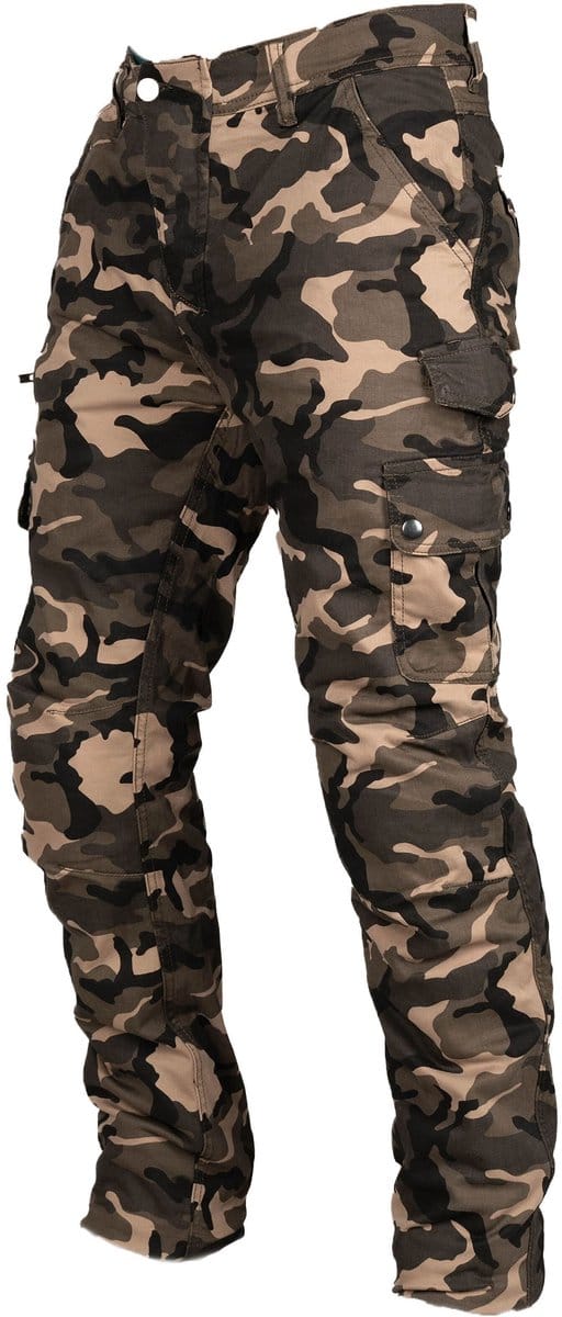 MOTOBLOUZ Motorbroek ROE Mannen Khaki Camouflage S CE-gekeurd