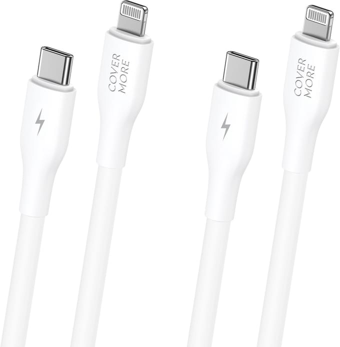 Oplaadkabel geschikt voor iPhone 14 13 12 11 x - Lightning naar usb C kabel - Oplader - 2 stuks -1 meter - Wit