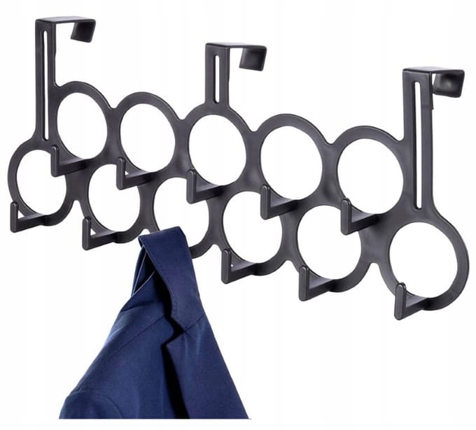 Koopman - Deurhanger - 11 Haken - Kunststof - Zwart