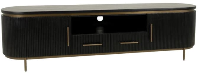Tower Living Tv meubel Rivello 200 cm – Zwart & Brass