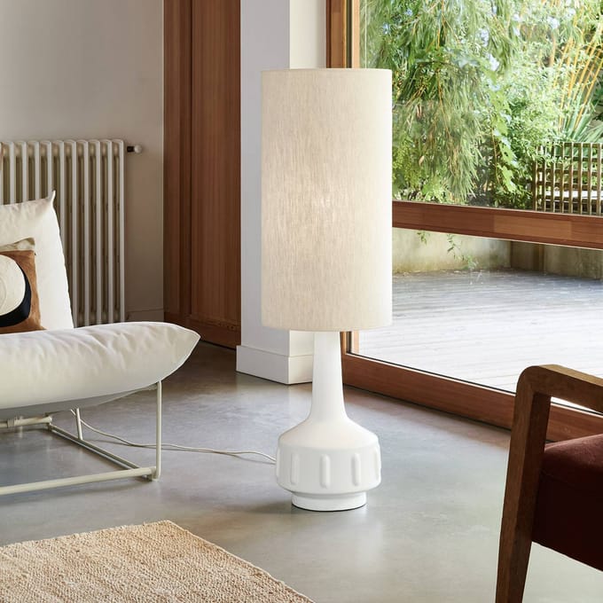 MARKET SET vloerlamp Jimmy, wit/beige, hoogte 121 cm