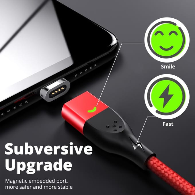 Câble magnétique bi fonction charge rapide pour téléphone portable USB 2M Micro Cable+Plug