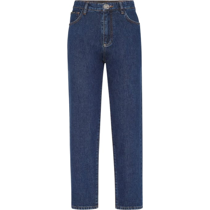 Denim Trousers Mom Fit Hexagon