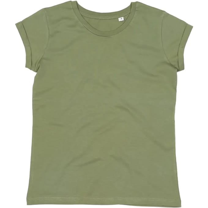 Vrouwen T-shirt met omgeslagen mouwen Mantis
