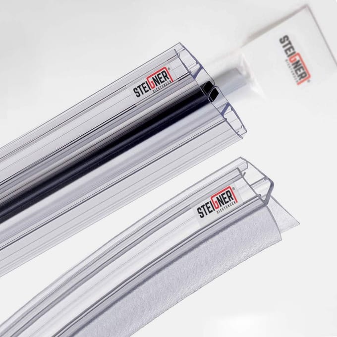 Set universele douchestrip rond voor glasdikte 6-8mm - 100cm afdichtprofiel