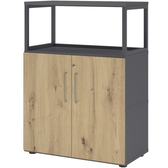 FlexWall | 3 OH | Deuren + frame | met stelvoeten - Grafiet/Essen-Eik