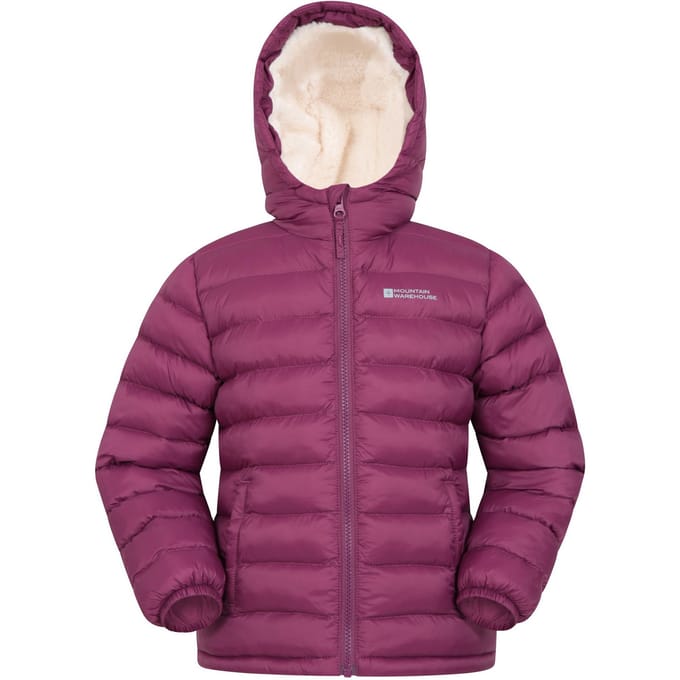 Mountain Warehouse Gewatteerde jas met imitatiebont voor kinderen/kinders (Roze)