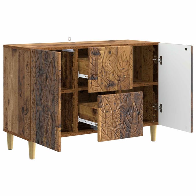 vidaXL - Dressoir - Oud - hout - 89 - x - 34,5 - x - 60 - cm - Bewerkt - hout