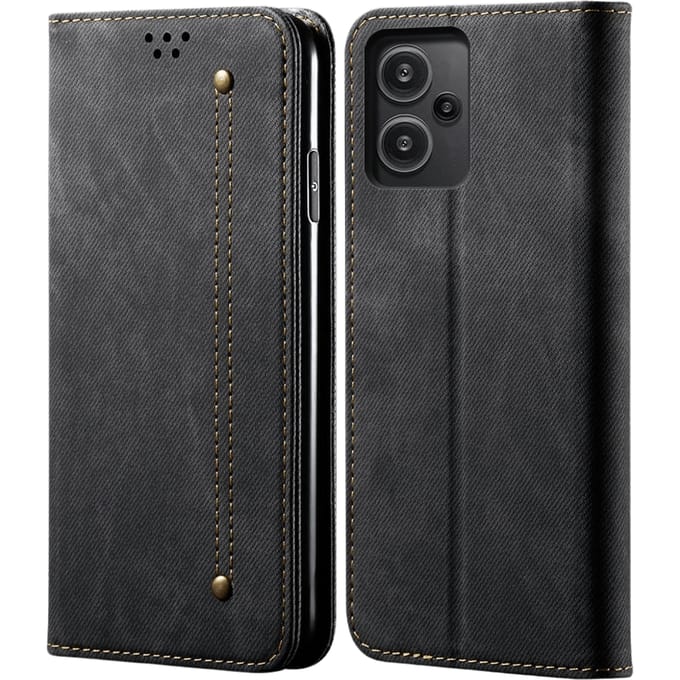 CaseBody Xiaomi Redmi Note 13 Pro Plus Denim Bookcase Zwart