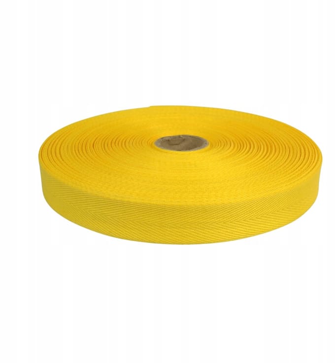 Ariadna Visgraat Band 10mm Geel 50m - Katoen/Polyester