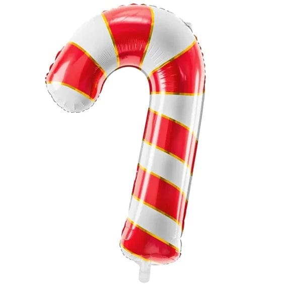 Partydeco - Folieballon zuurstok rood/ wit 50 x 82 cm