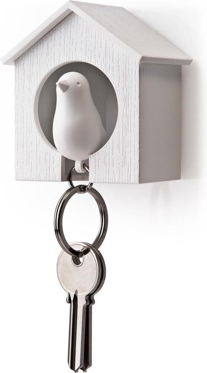 Sparrow Sleutelhanger - Wit/Wit - Qualy