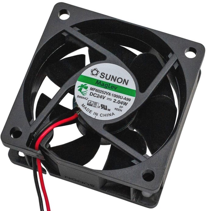 24V DC Ventilator 60x60x25mm - 1,92W - 5200U/min - 45,8m³/h