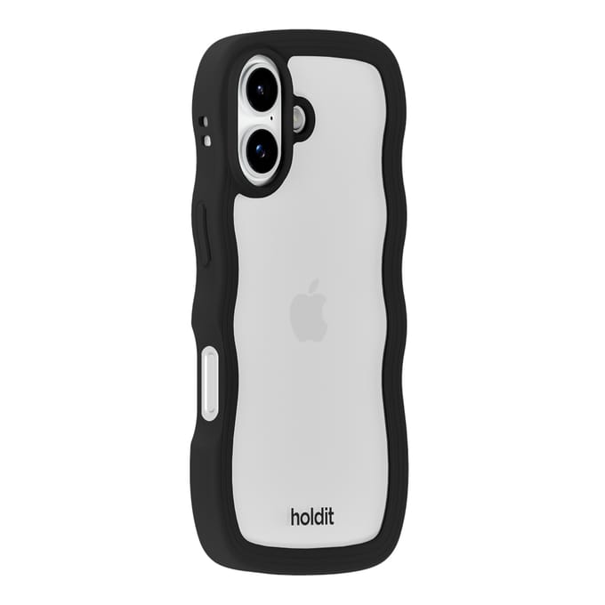 Holdit Wavy Case geschikt voor Apple iPhone 17 - Black / Transparent