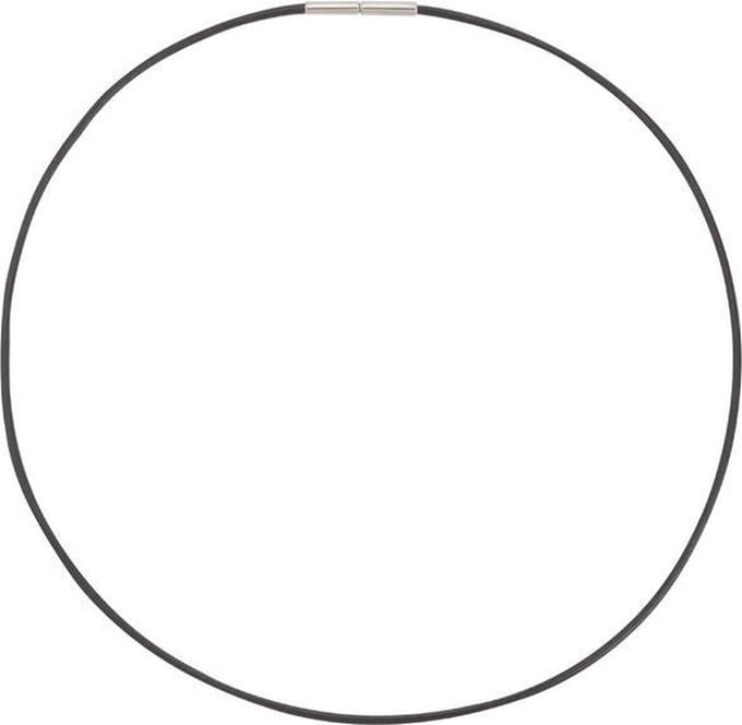 Boccia Titanium 0805-02 Collier - Leer en Titanium - Zwart