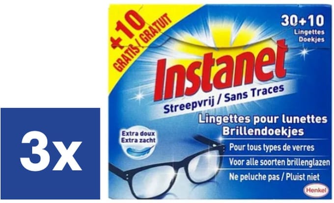 Instanet Brillendoekjes - 90 doekjes + 30 doekjes