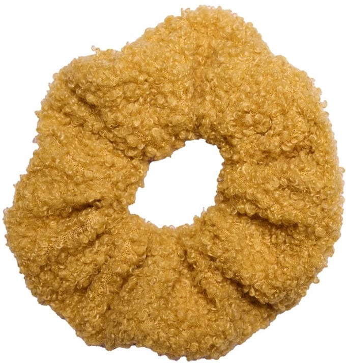 Lajetti - Scrunchie Teddy Okergeel Extra Vol en Luxe - Haarwokkel Haarelastiek