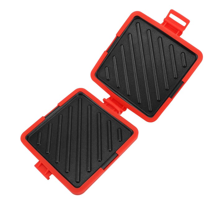 Magnetron Toastie Sandwich Maker Magnetron Toaster met Verstelbare Siliconen Bandjes Nee L rood