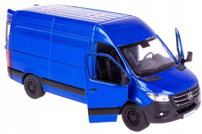 Mercedes-Benz Sprinter modelauto blauw 1:48 Kinsmart Metaal