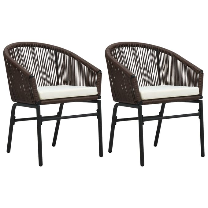 vidaXL - Tuinstoelen - 2 - st - PE-rattan - bruin