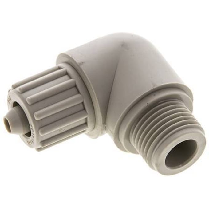 12x6mm & G1/2'' PP L-Vorm Knelfitting Buitendraad 10bar Kunststof en Polyamide