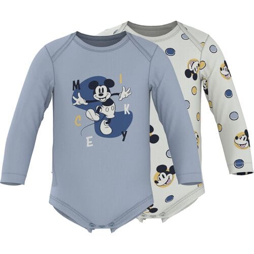 LUPILU Set van 2 baby rompers (Blauw/wit, 74/80)