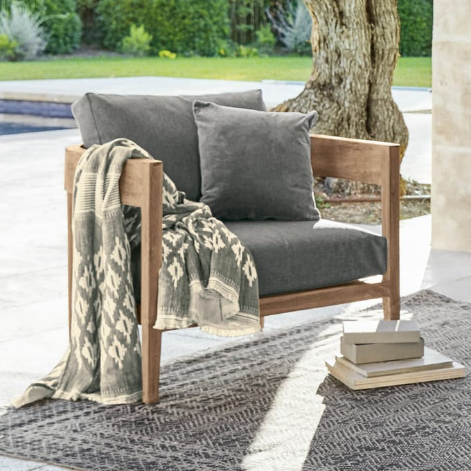 LOBERON Fauteuil Courtelevant grijs/bruin