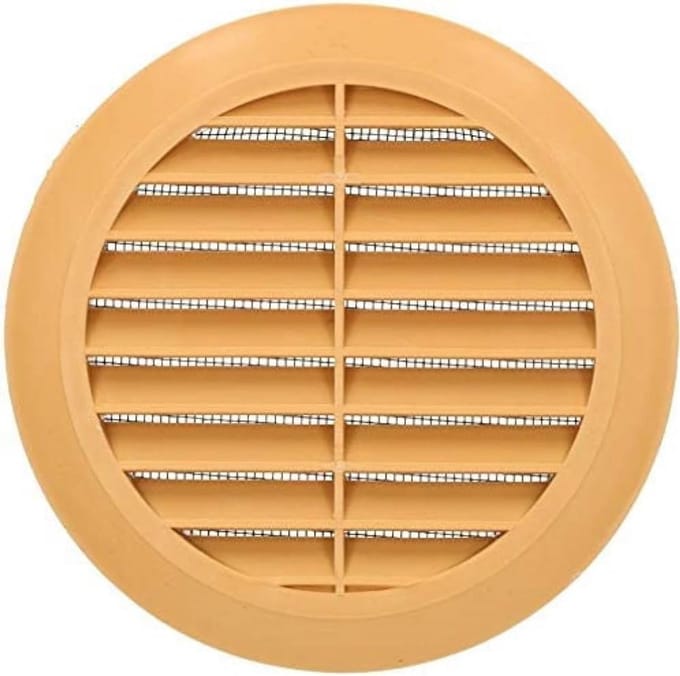 Rond Ventilatiestrooster 125 mm met Flens en Insectenhor