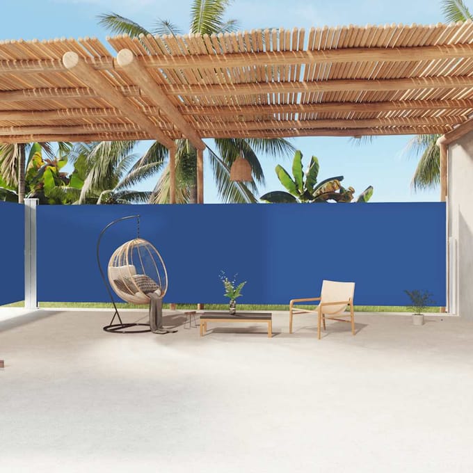 vidaXL - Windscherm - uittrekbaar - 200x1200 - cm - blauw